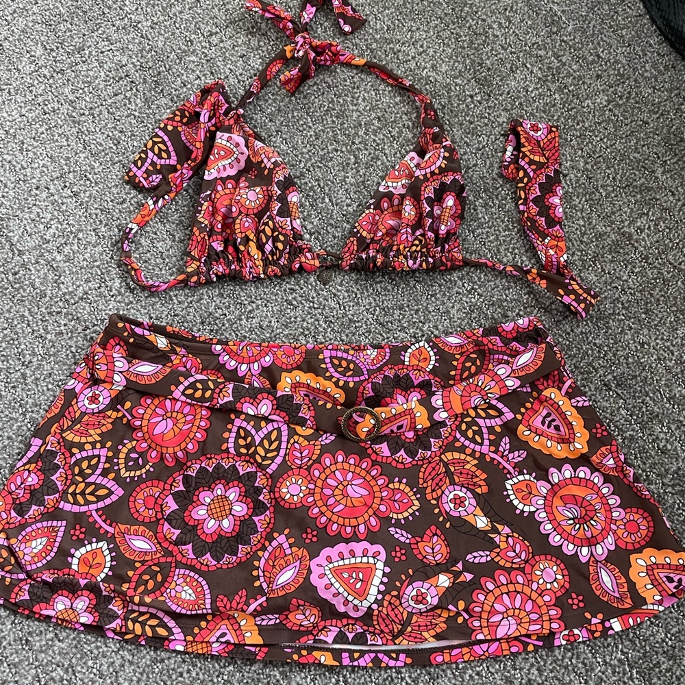 Vintage swim systems floral suit